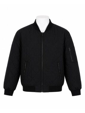 Size L Calvin Klein Men’s Black Quilted Bomber Jacket Lightweight Full Zip‎